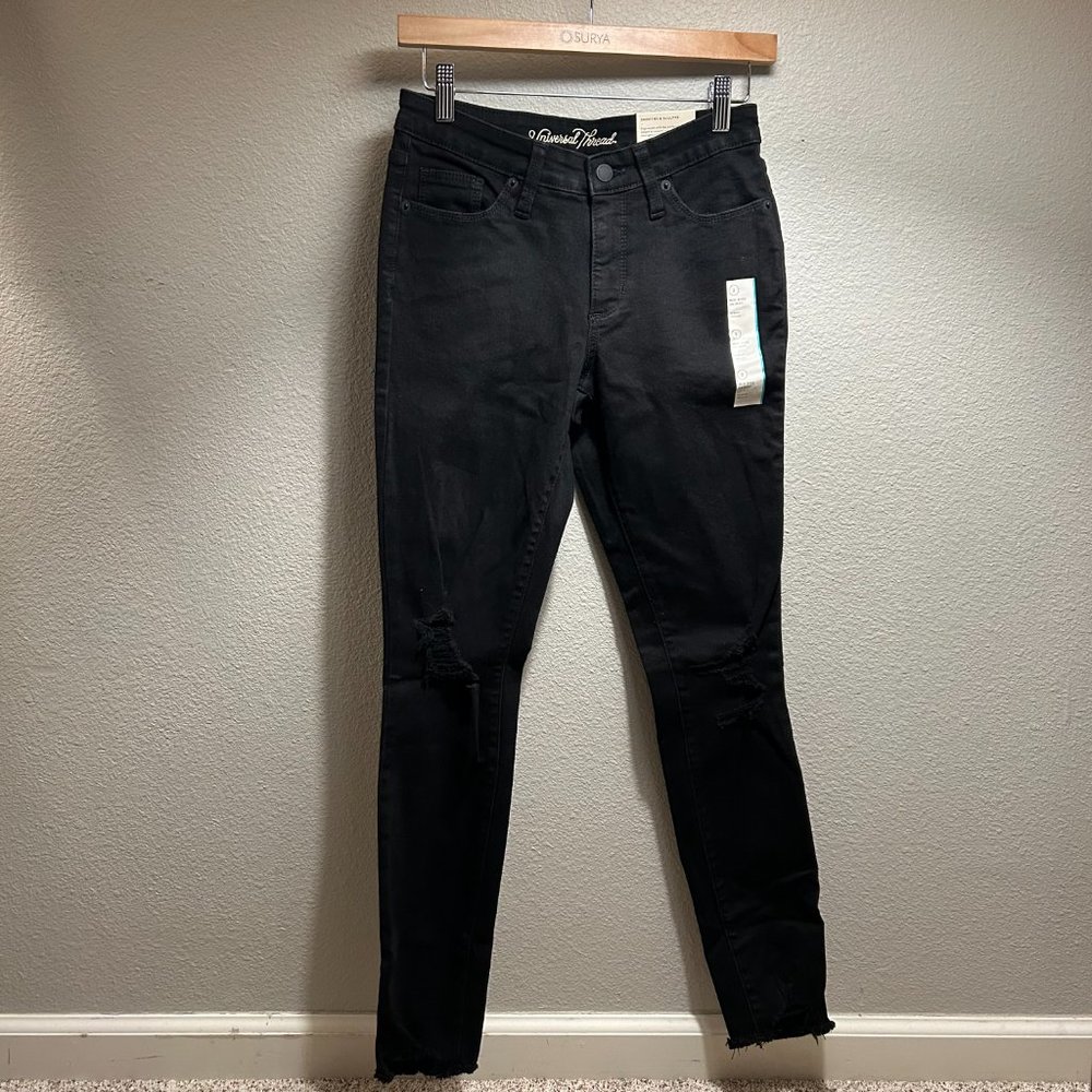 Women's Universal Thread Black Mid-Rise Skinny Jean